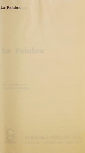 Tapa de La palabra