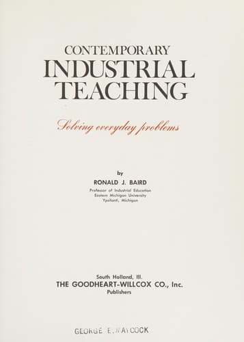 Tapa de Contemporary industrial teaching