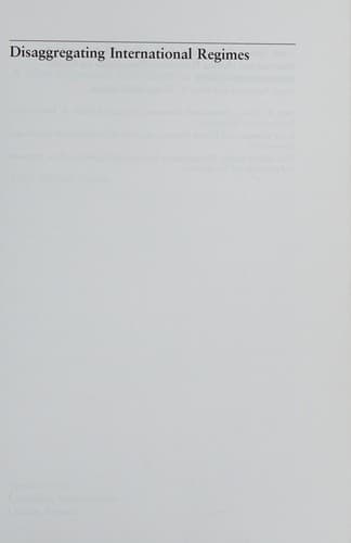Tapa de Disaggregating international regimes