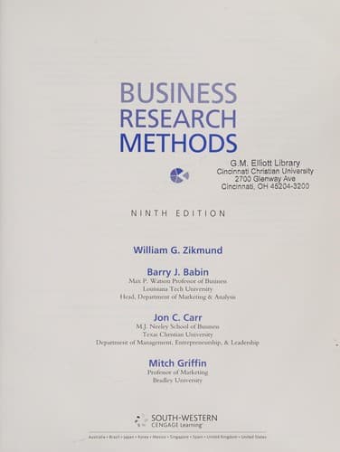 Tapa de Business Research Methods
