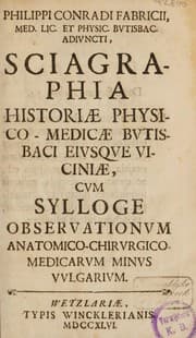 Tapa de Sciagraphia historiae physico-medicae Butisbaci ejusque viniae, cum sylloge observationum anatomico-chirurgico-medicarum minus vulgarium
