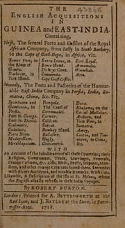 Tapa de The English acquisitions in Guinea and East-India ... With an account of the inhabitants of all these countries ... Likewise, a description of the isle of St. Helena ...