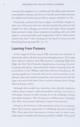 Tapa de Implementing Project-Based Learning