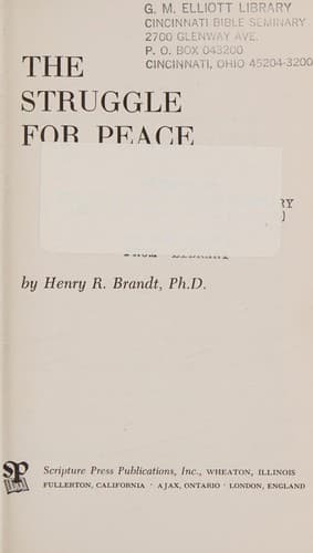 Tapa de The struggle for peace