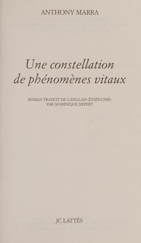 Tapa de Une constellation de phénomènes vitaux