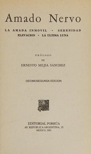 Tapa de La Amada inmóvil
