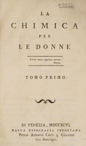 Tapa de La chimica per le donne ...