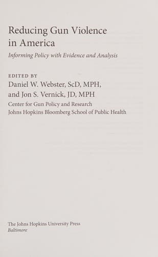 Tapa de Reducing Gun Violence in America