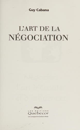 Tapa de L'art de la négociation