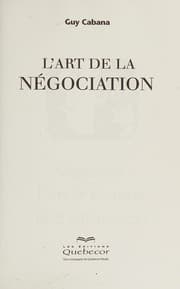 Tapa de L'art de la négociation