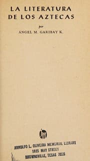Tapa de La literatura de los Aztecas