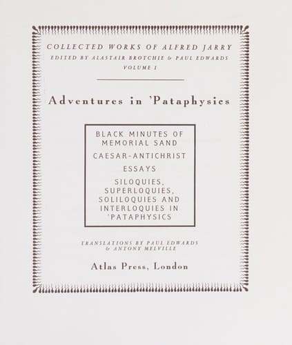 Tapa de Adventures in 'pataphysics