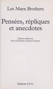 Tapa de Pensées, répliques et anecdotes