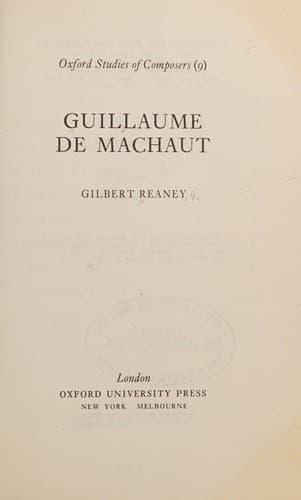 Tapa de Guillaume de Machaut
