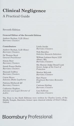 Tapa de Clinical negligence