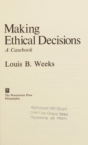 Tapa de Making ethical decisions