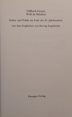 Tapa de Welt in Stücken