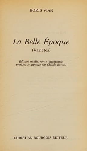 Tapa de La Belle époque (variétés)