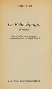 Tapa de La Belle époque (variétés)