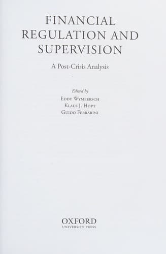 Tapa de Financial Regulation and Supervision