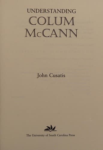 Tapa de Understanding Colum McCann