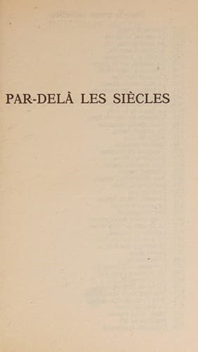 Tapa de Par-delà les siècles