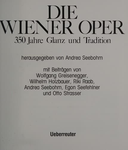 Tapa de Die Wiener Oper