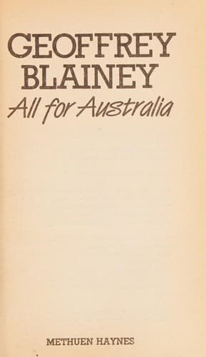 Tapa de All for Australia
