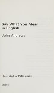 Tapa de Say what you mean in English