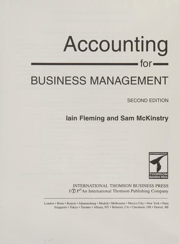 Tapa de Accounting for business management