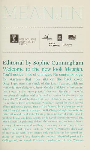 Tapa de Meanjin Vol 67 No 3