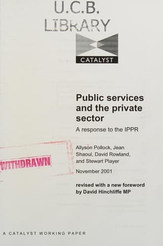 Tapa de Public services and the private sector