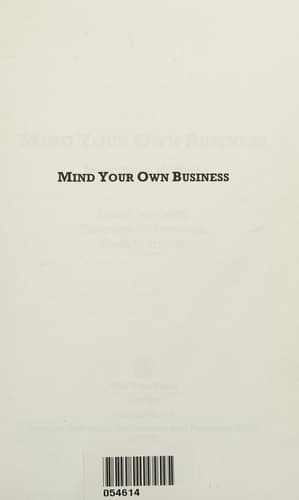 Tapa de Mind your own business