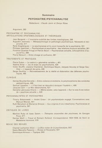 Tapa de Psychiatrie-psychanalyse