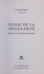 Tapa de Éloge de la singularité