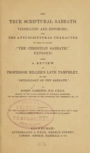 Tapa de The true scriptural Sabbath vindicated and enforced