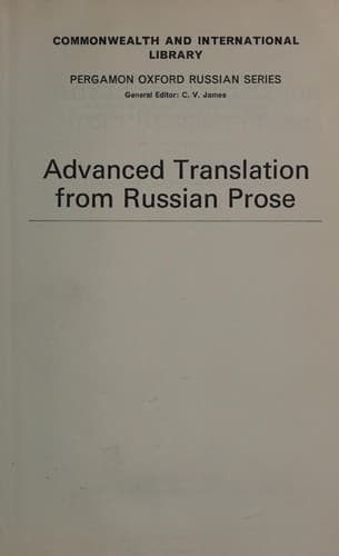 Tapa de Advanced translation from Russian prose