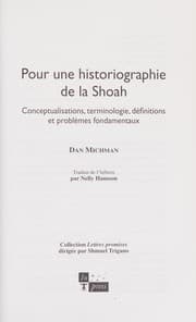 Tapa de Pour une historiographie de la Shoah