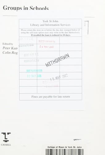 Tapa de Groups in schools