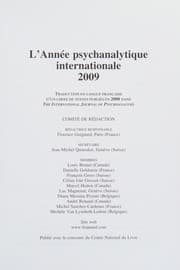 Tapa de L'année psychanalytique internationale 2009