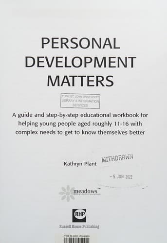 Tapa de Personal Development Matters
