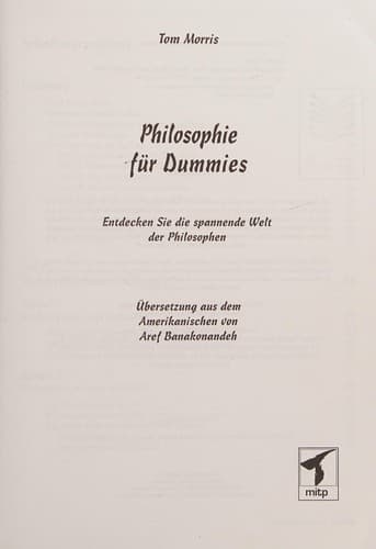 Tapa de Philosophie Für Dummies