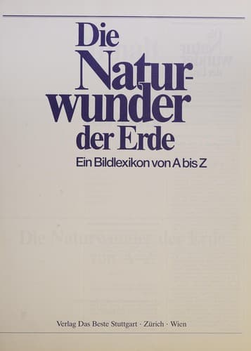 Tapa de Die Naturwunder der Erde