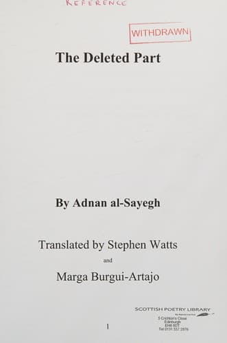 Tapa de The deleted part
