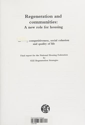 Tapa de Regeneration and communities