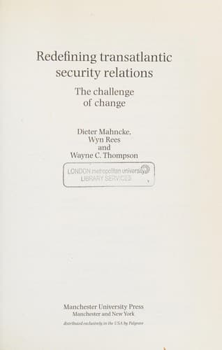 Tapa de Redefining transatlantic security relations