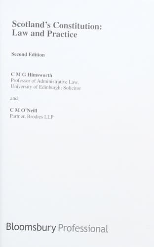 Tapa de Scotland's constitution