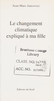 Tapa de Le changement climatique expliqué à ma fille