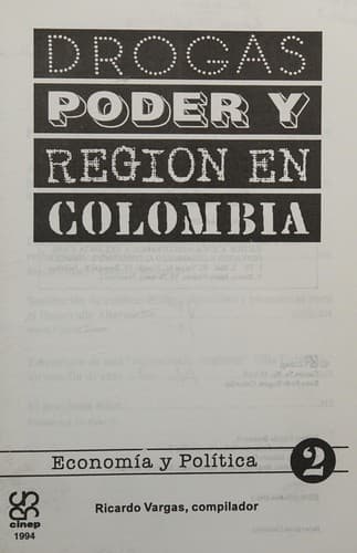 Tapa de Drogas poder y región en Colombia