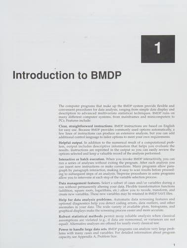 Tapa de BMDP statistical software manual